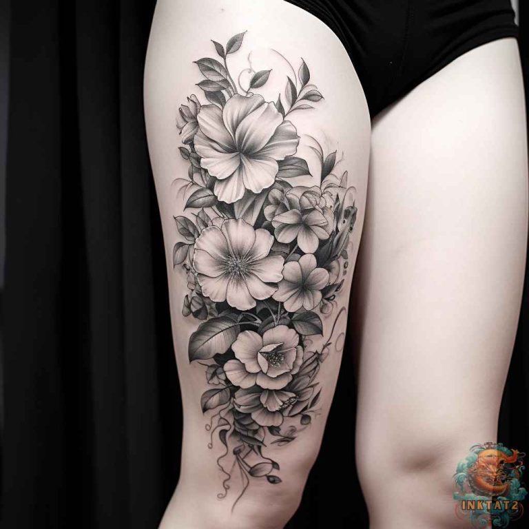 The Beauty Of Black and Grey Flower Tattoos - 51 Designs - inktat2.com