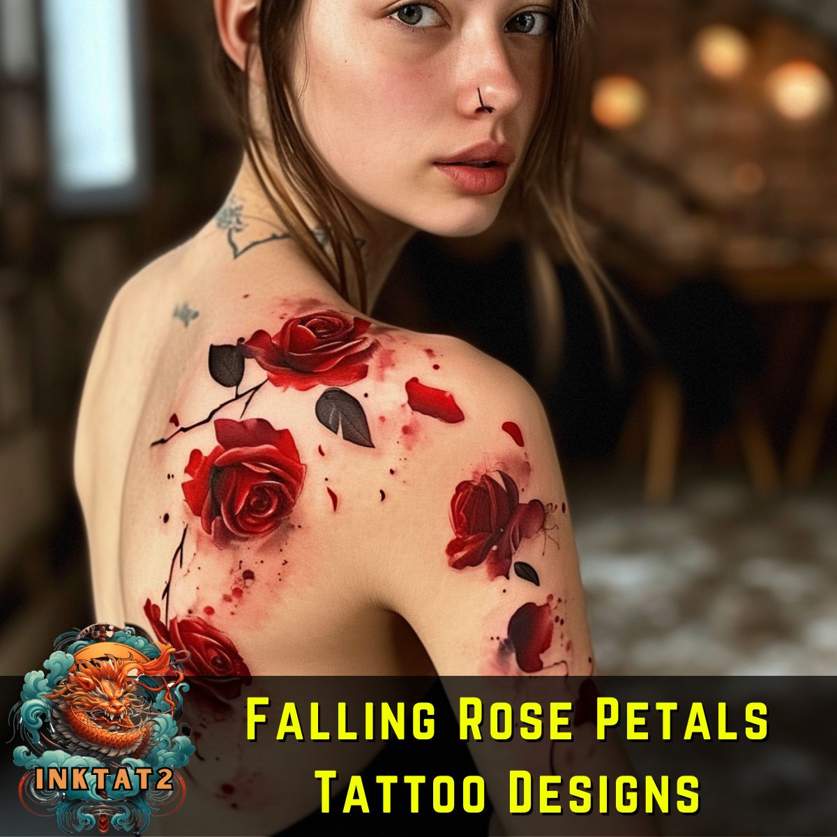 Symbolism and Beauty: The Timeless Appeal of Falling Rose Petals Tattoo ...