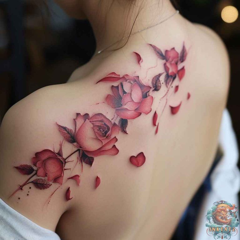 Symbolism and Beauty: The Timeless Appeal of Falling Rose Petals Tattoo ...