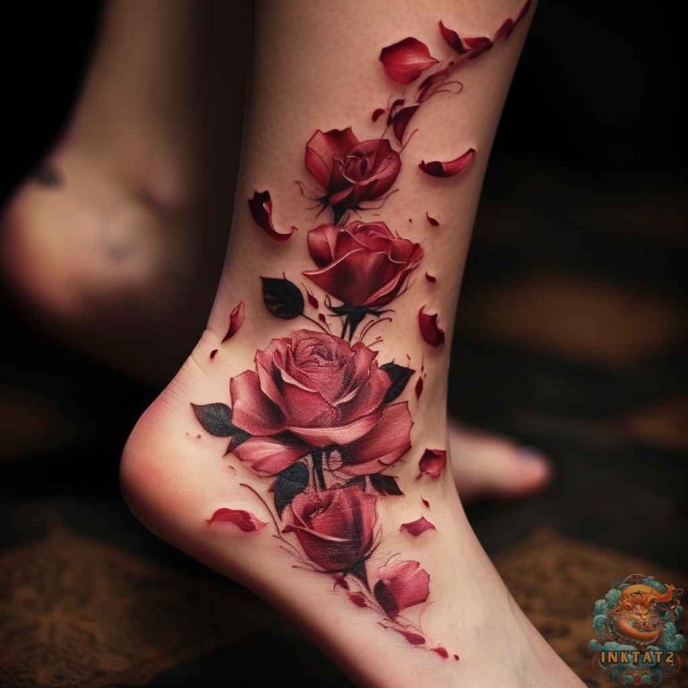 Symbolism and Beauty: The Timeless Appeal of Falling Rose Petals Tattoo ...