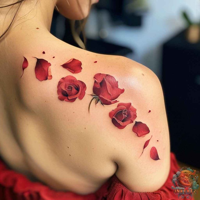 Symbolism and Beauty: The Timeless Appeal of Falling Rose Petals Tattoo ...