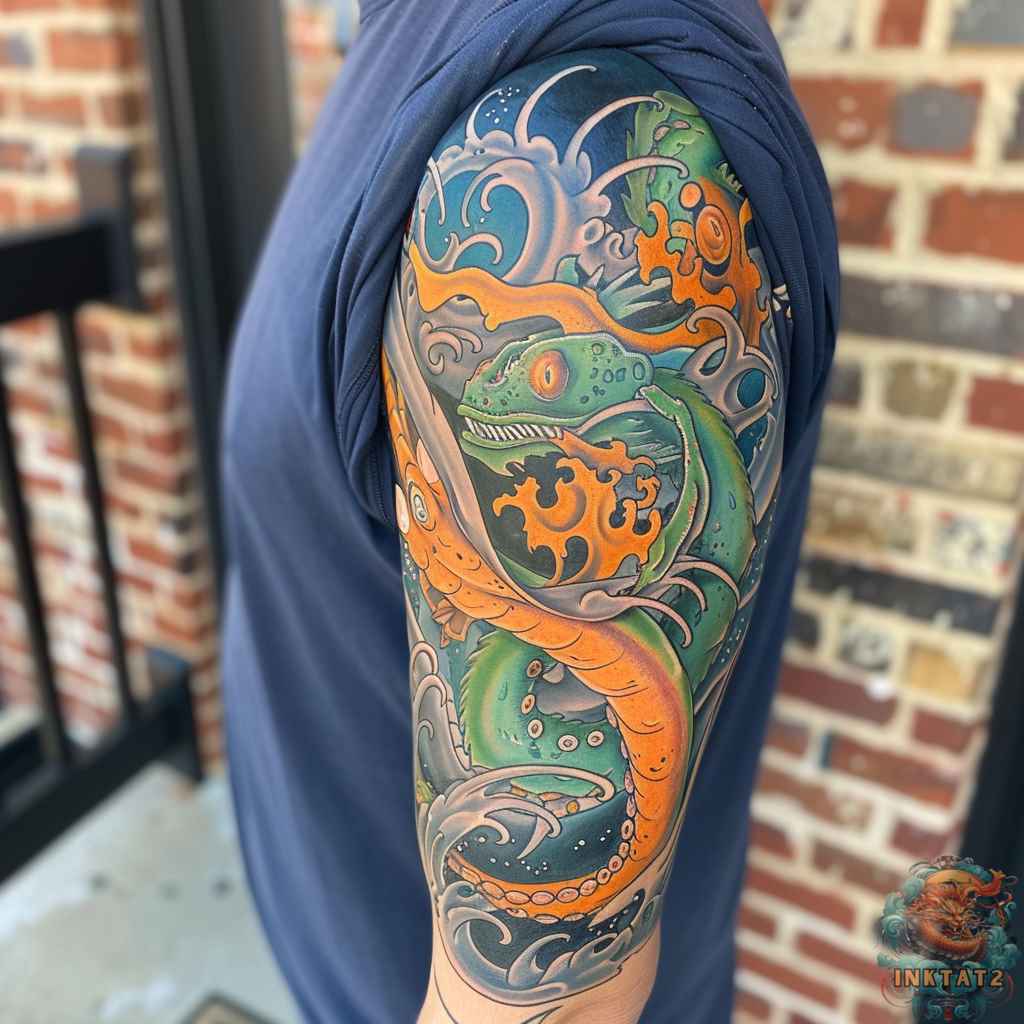 Traditional Sea Monster Tattoo Orangetattooshop